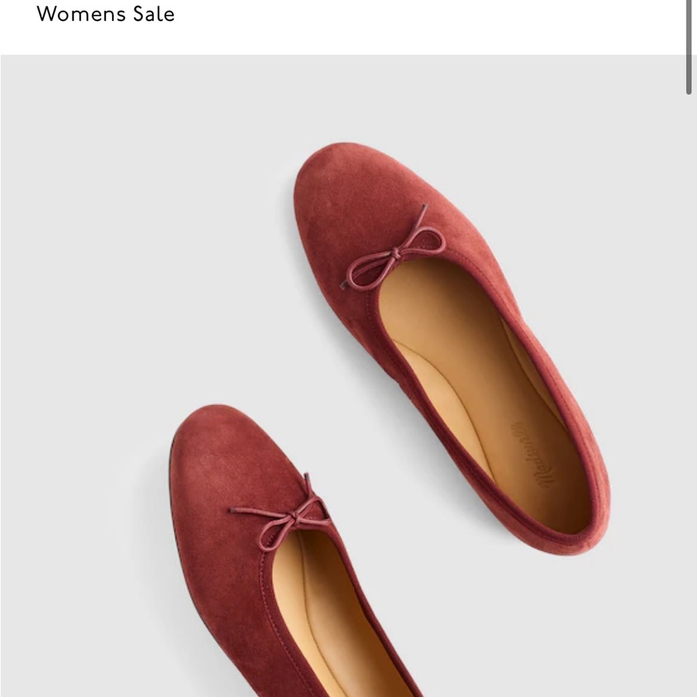 Madewell April Women's Burgundy Suede Ballet Flats
